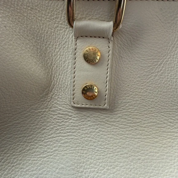 Kelly-Tooke Soho Leather Barrel Tassel Satchel Shoulder BagHandbag Purse Cream